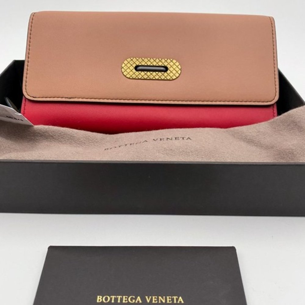 Bottega Veneta Rose Colorblock Continental Wallet - Picture 2 of 10
